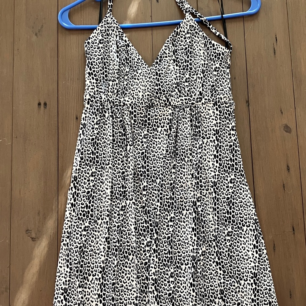 Express Leopard Print Halter Dress